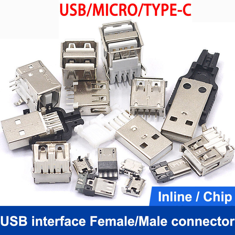USB Female/Male-type-c Interface Square Port MICRO-Socket A Type B- MINI-USB