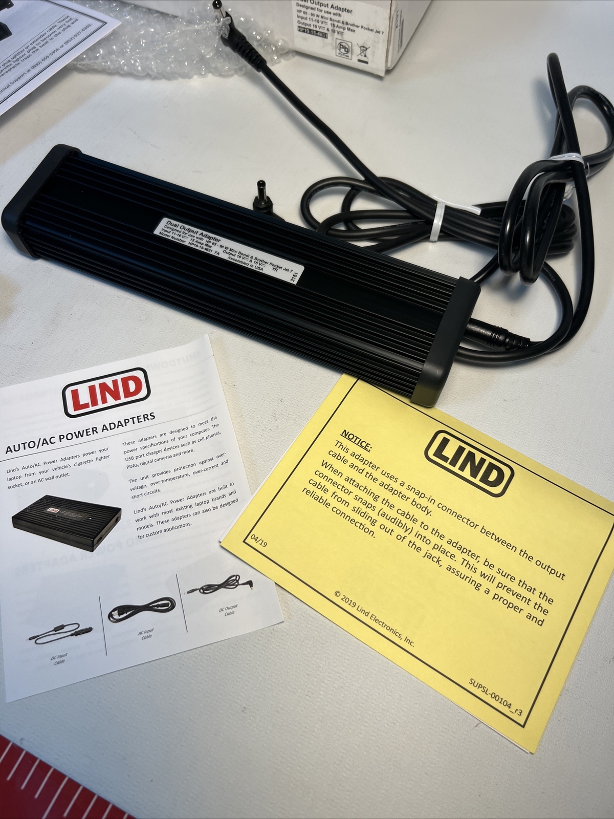 Power Dual Output Adapter for HP 65-90 W W Mini Bondi & Brother Pocket Jet 7