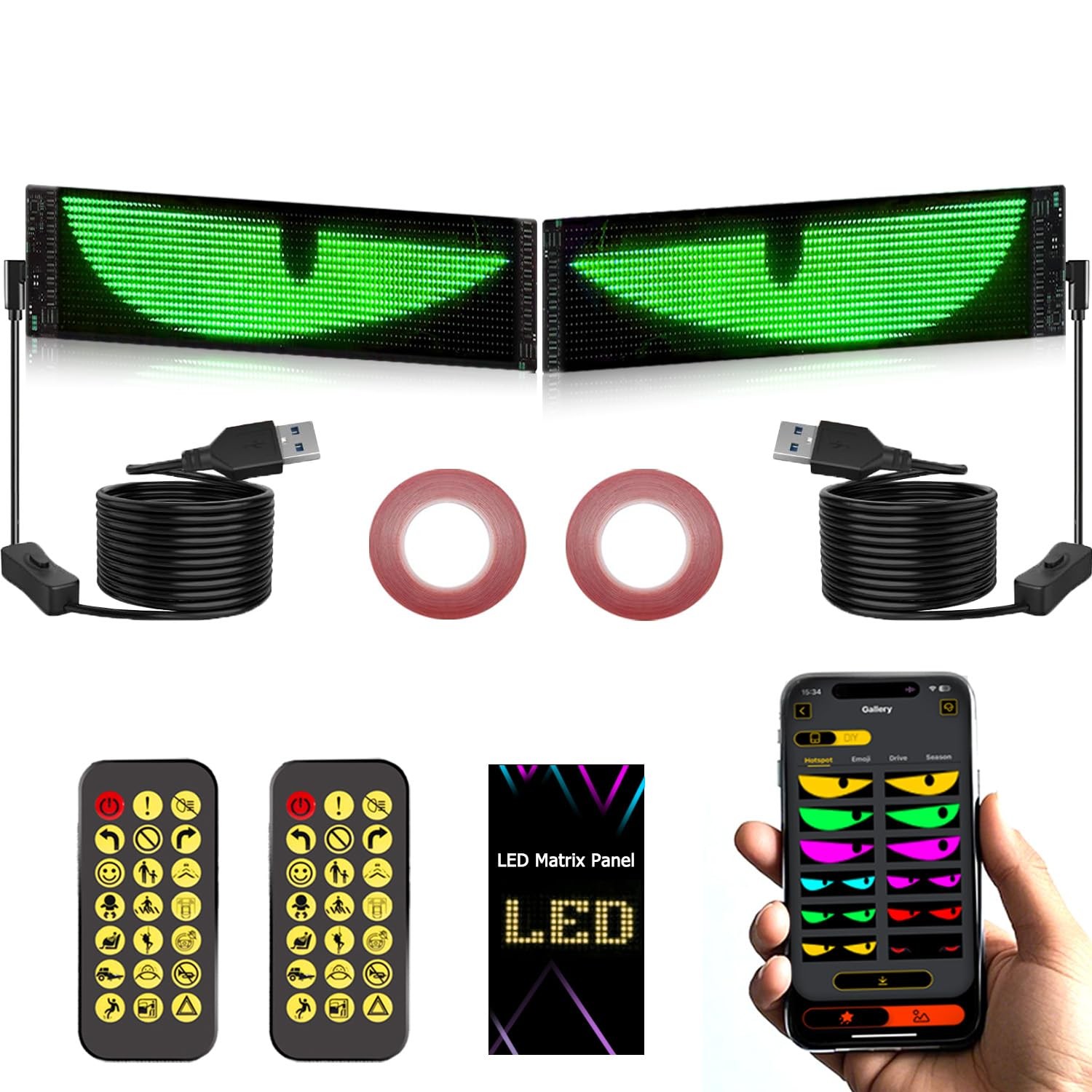 Ridroid Devil Eyes Light 2-Pack 4 X 13.7 In Programmable Ojos Led Para Carro