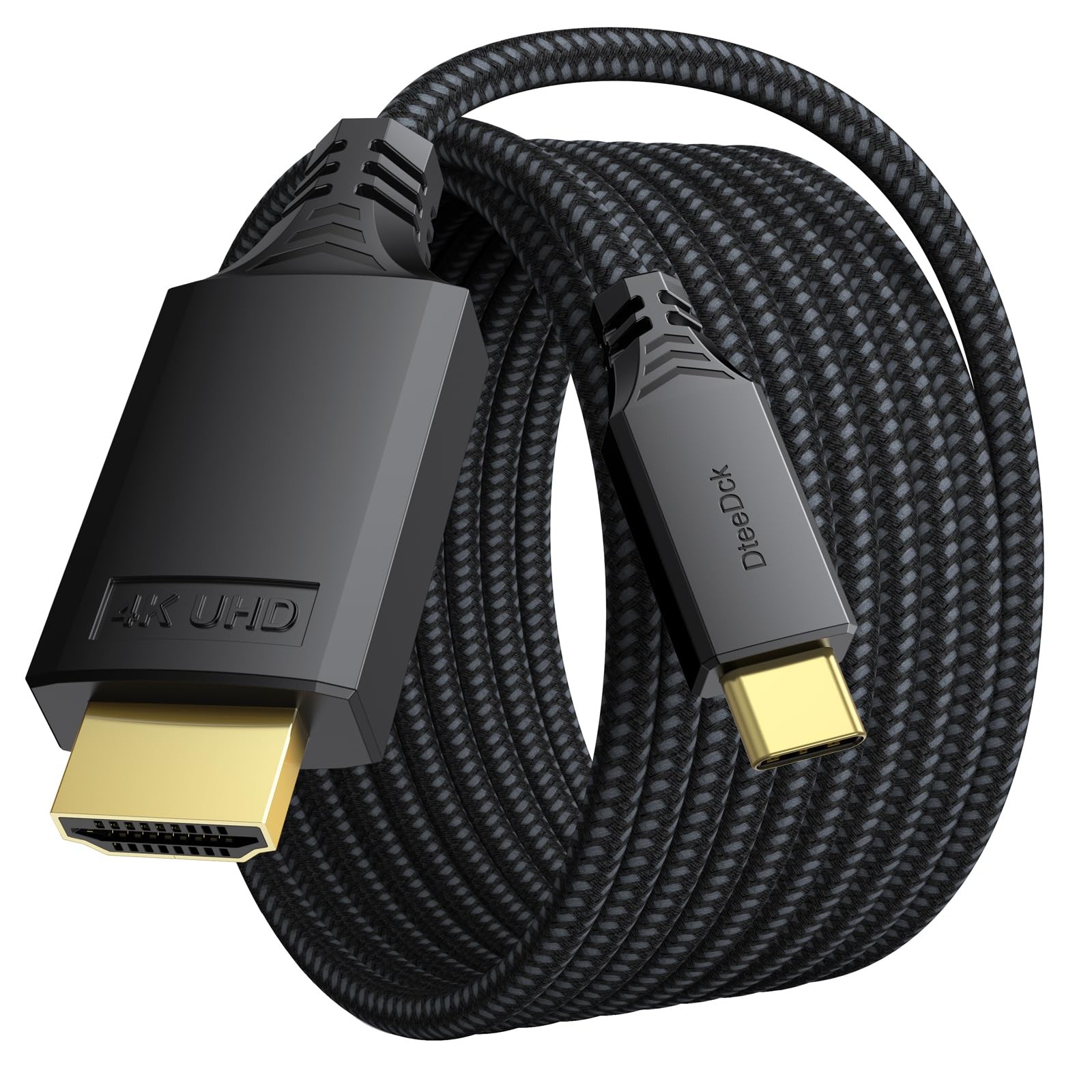 DteeDck USB C to HDMI Cable 10ft Long, 4K@30Hz 1080P@120Hz 10 Feet, Black