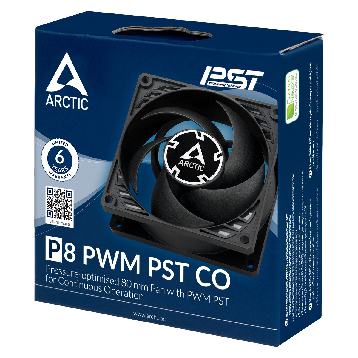 ARCTIC P8 PWM PST CO (Black) 80 mm Case Fan Continous Operation Computer B-Stock