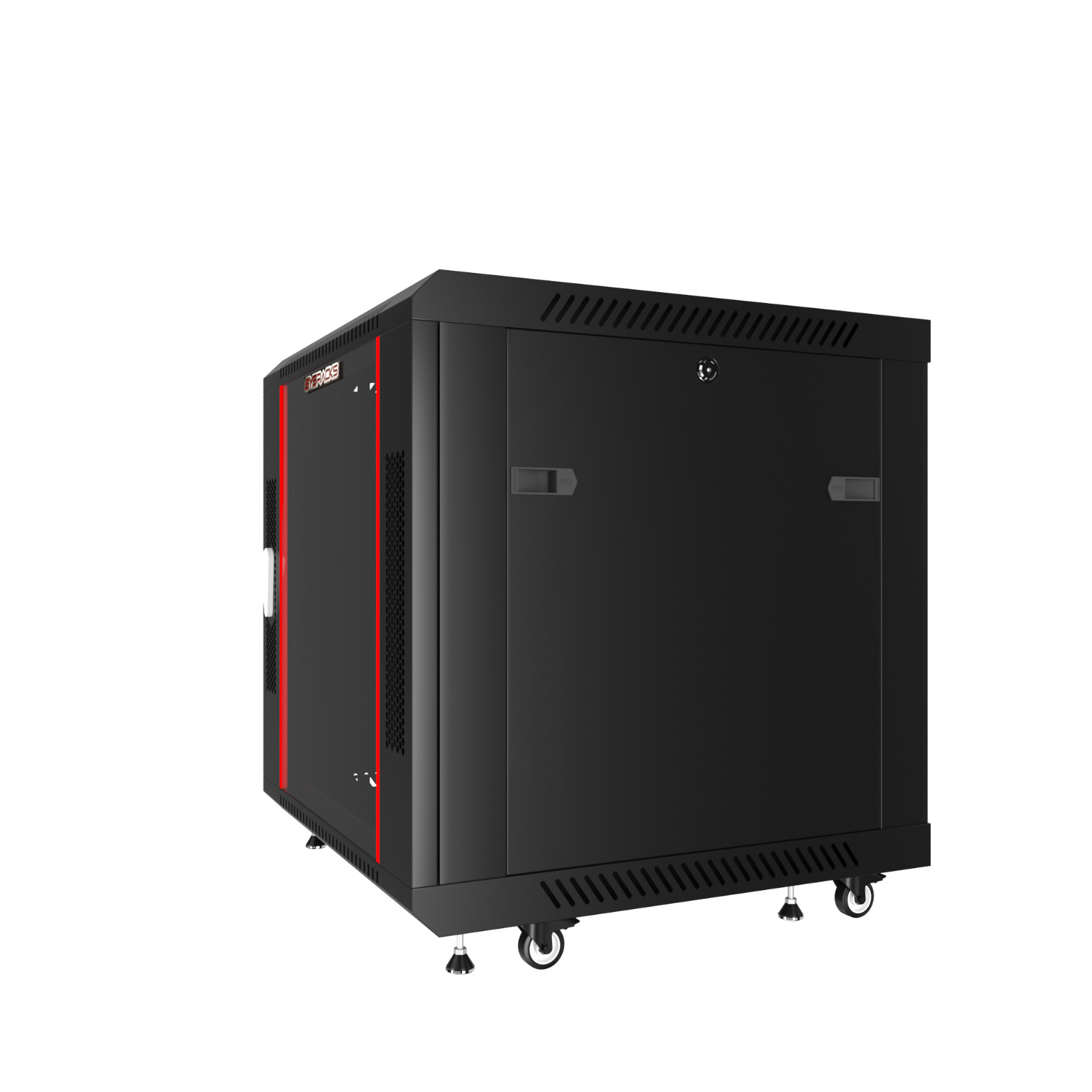 12U Server Rack Locking Network Cabinet Data Enclosure with PDU-Feet-Fan-Shelf