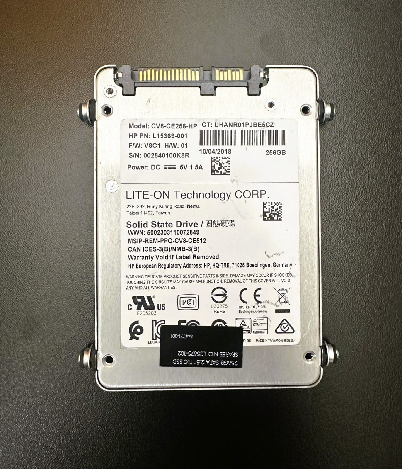 Lite-On CV8-CE256-HP 256GB 2.5″ SATA Internal SSD Silver L15369-001