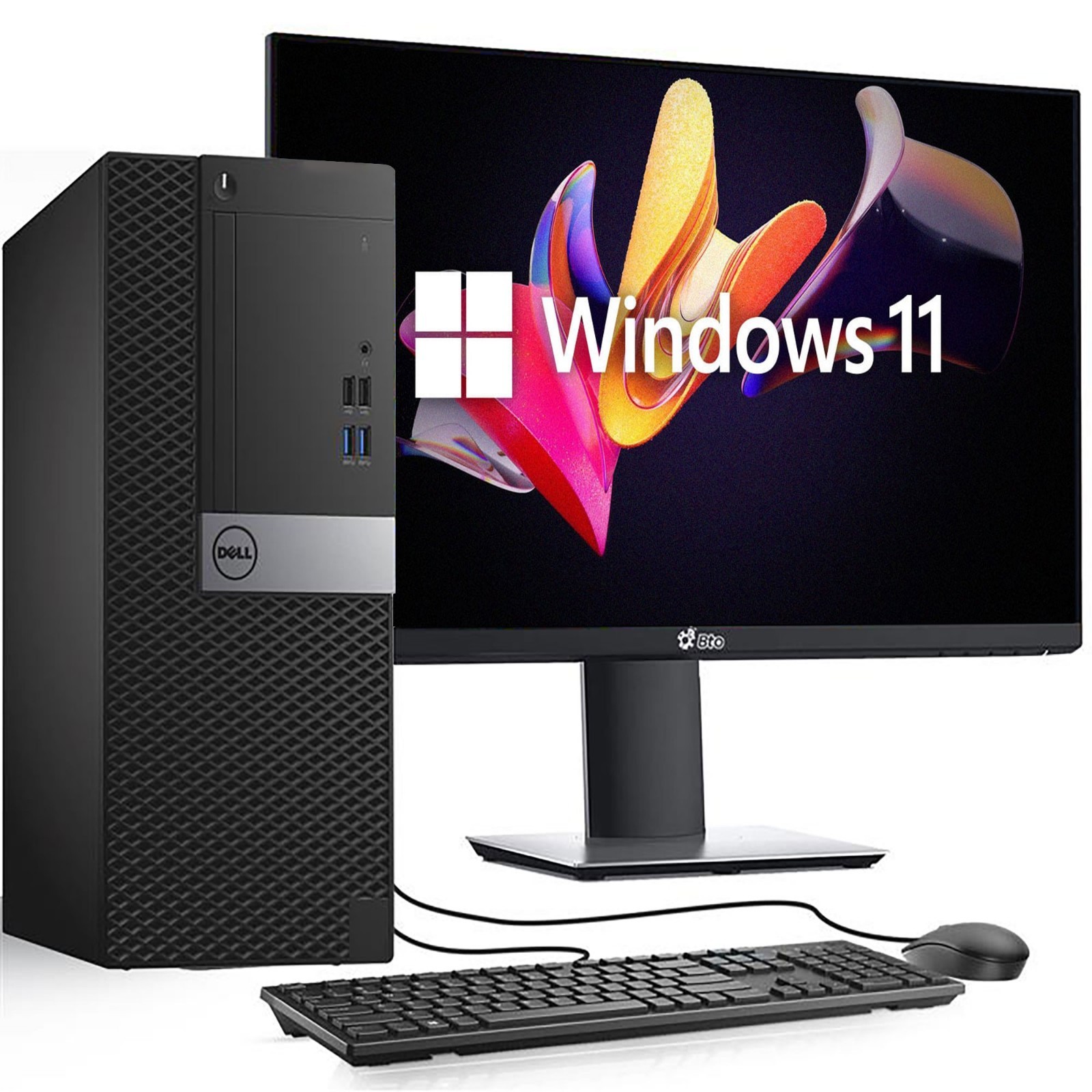 Dell 5040 MT Desktop PC i5-6th 8GB RAM 256GB SSD New 24″ LED WiFi Windows 11 Pro