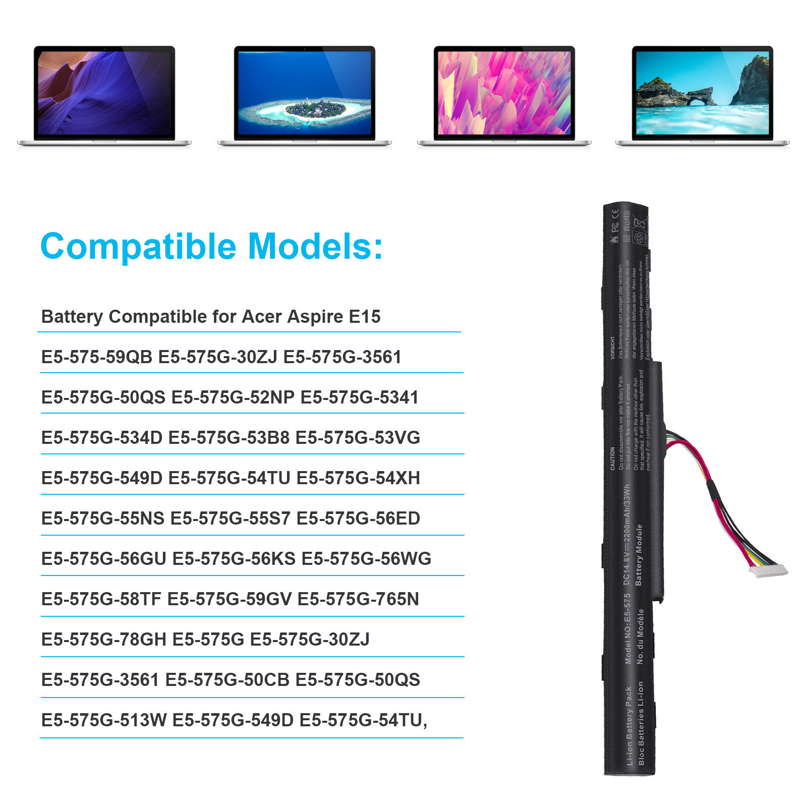 AS16A5K AS16A7K AS16A8K Battery for Acer Aspire E15 E5-475G E5-575G E5-774G-78N