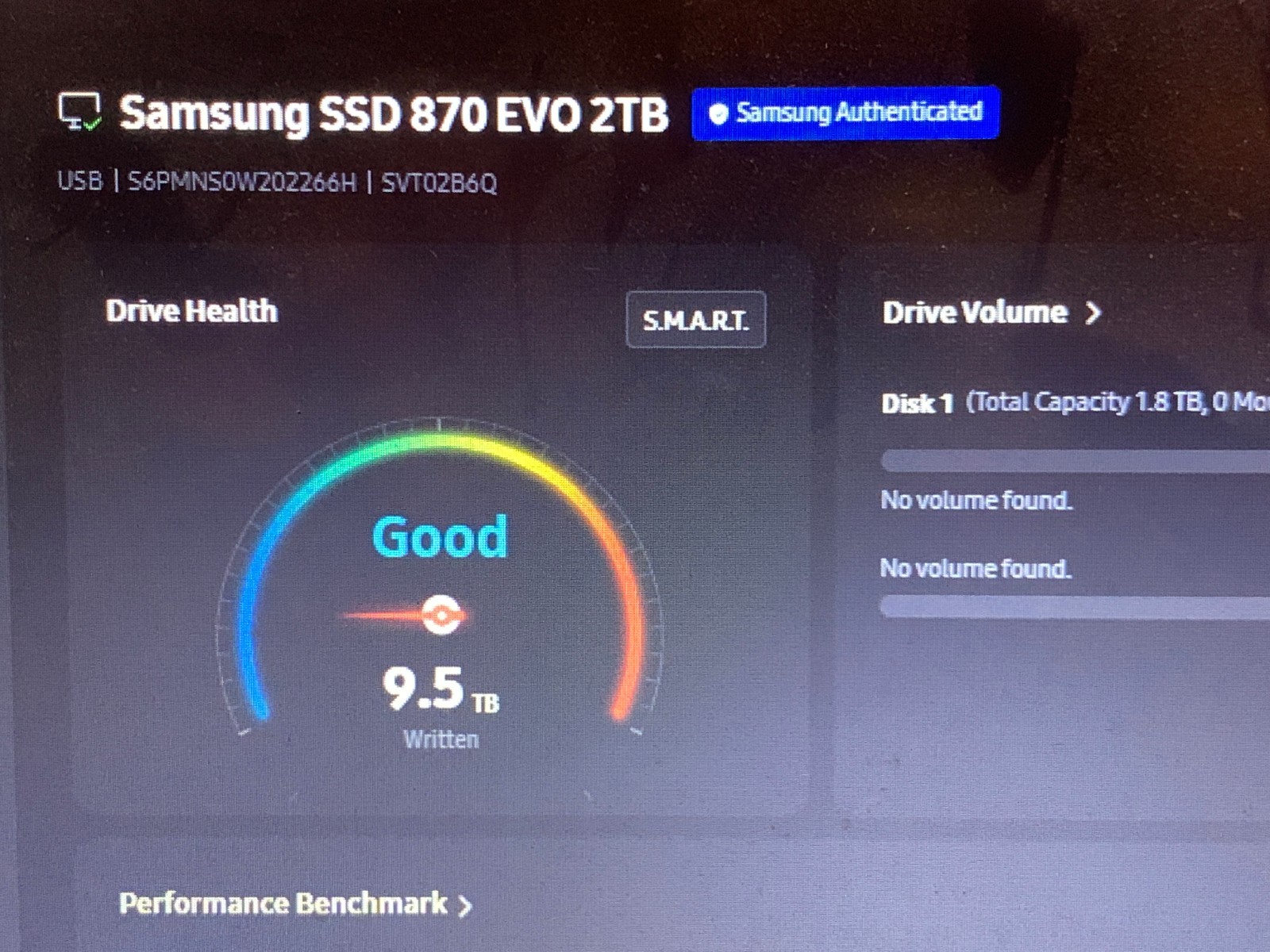 Samsung 870 EVO 2TB 2.5″ SATA III Internal SSD MZ-77E2T0 99-100% Health