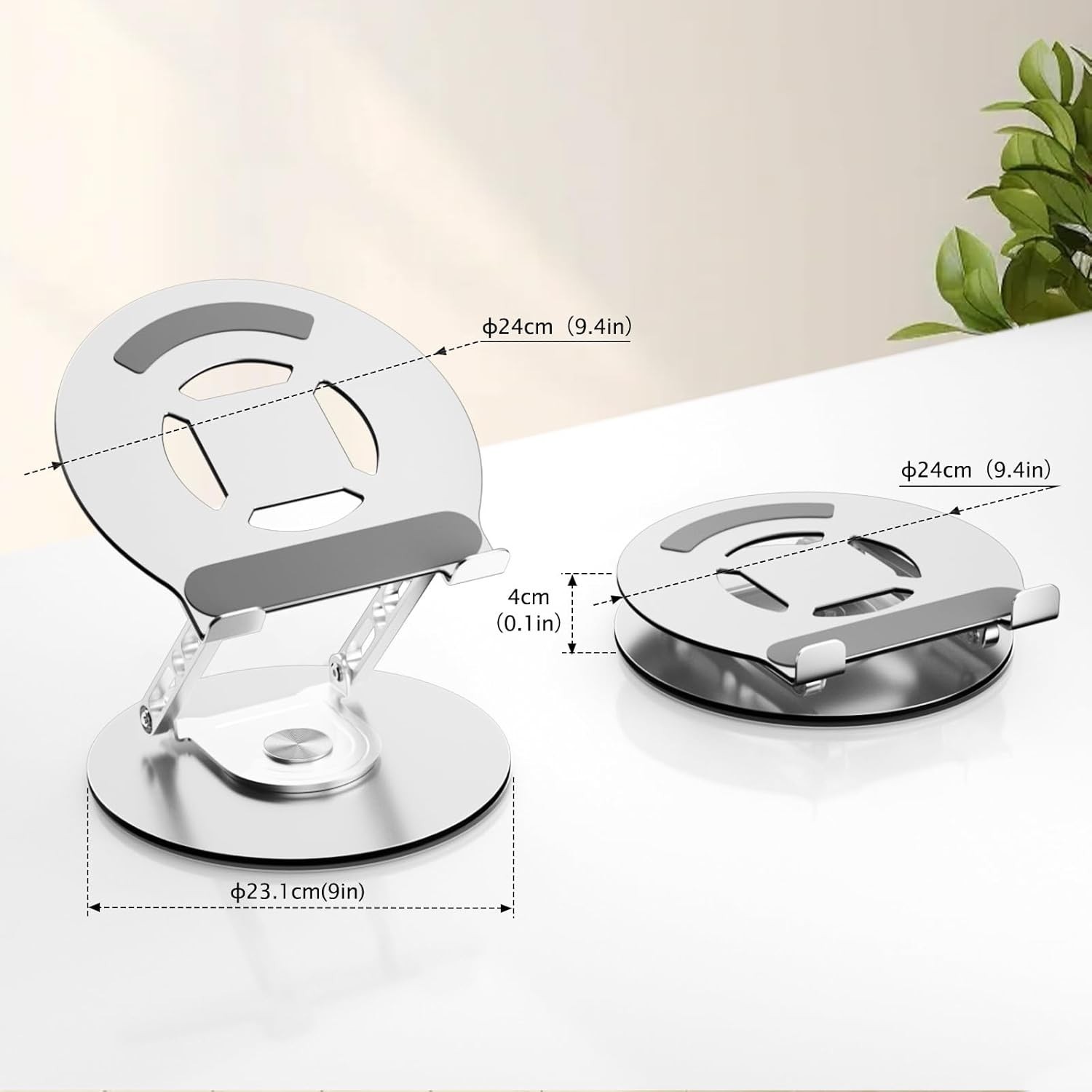 Laptop Stand for Desk Adjustable Computer Stand with 360 Rotating Base Ergono…