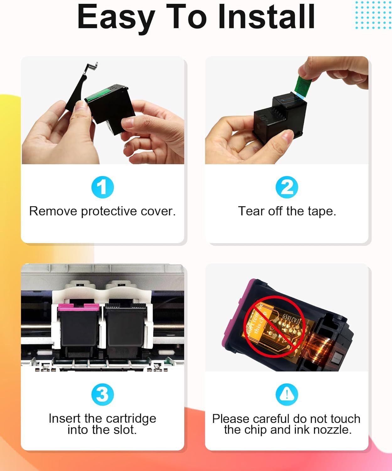 2 Pack 64XL Black Ink Cartridge 64 XL for HP Envy 7155 7158 7855 7858 Printers