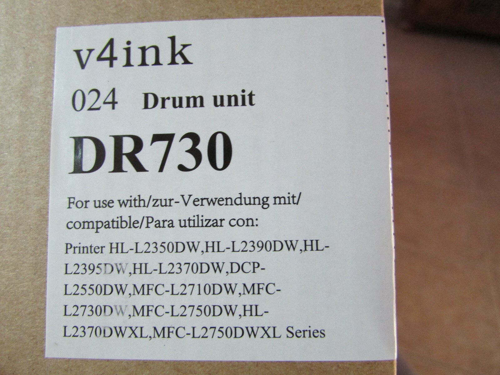v4Ink 1-Pack New Compatible Brother DR730 Drum Unit Only No Toner NEW Open Box