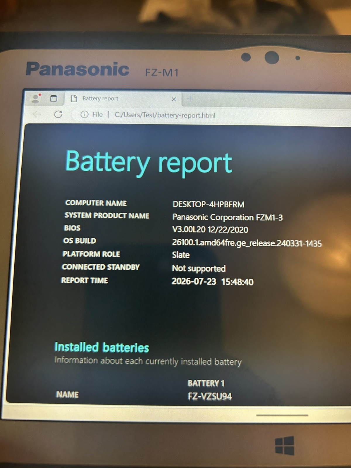NEW Panasonic FZ-M1 Toughpad 8GB, RAM i5 7Y57 128 gGB SSD WIN 11 PRO