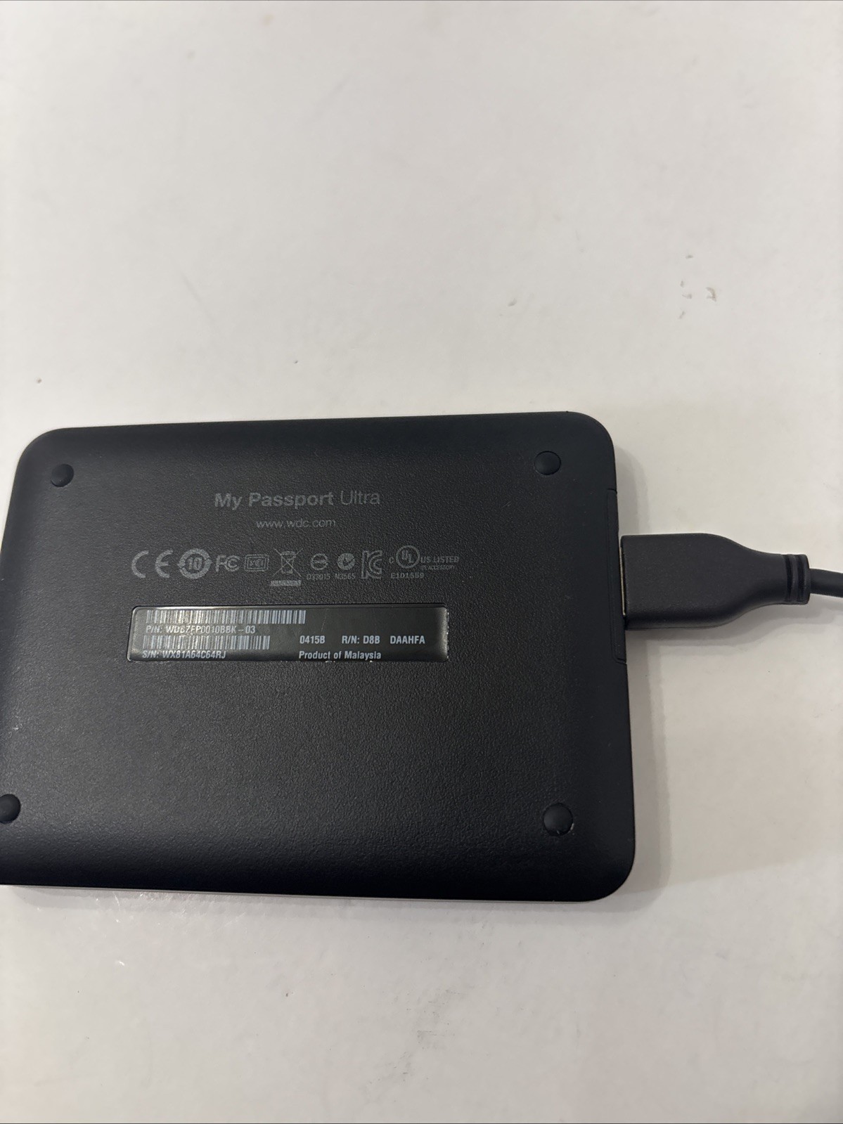 WD My Passport Ultra 1TB WDBZFP0010BBK-03 USB 3.0 Drive Tested Formatted