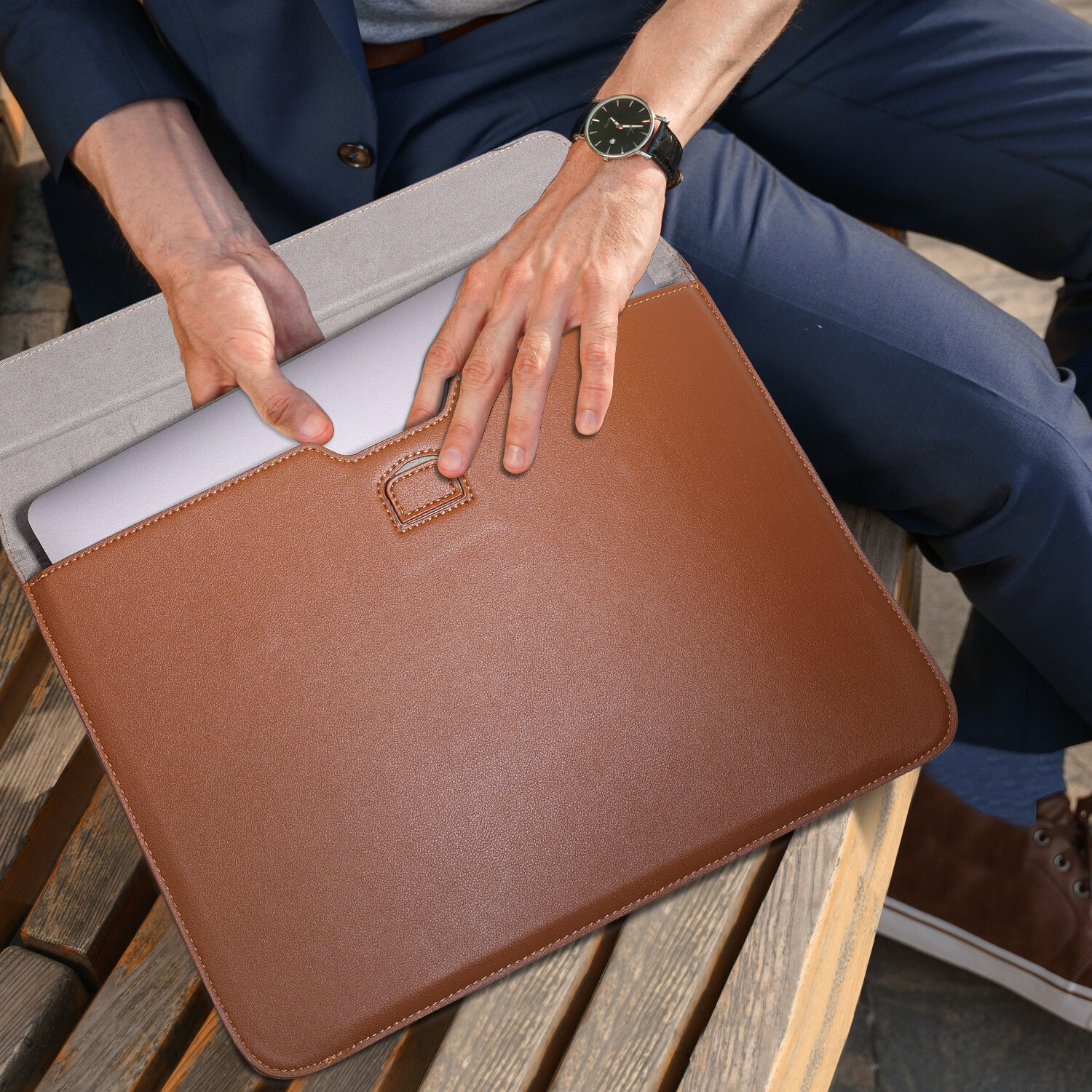 Laptop Tab Sleeve Leather Bag Case Stand Cover for MacBook Neo/MacBook Air 13 in