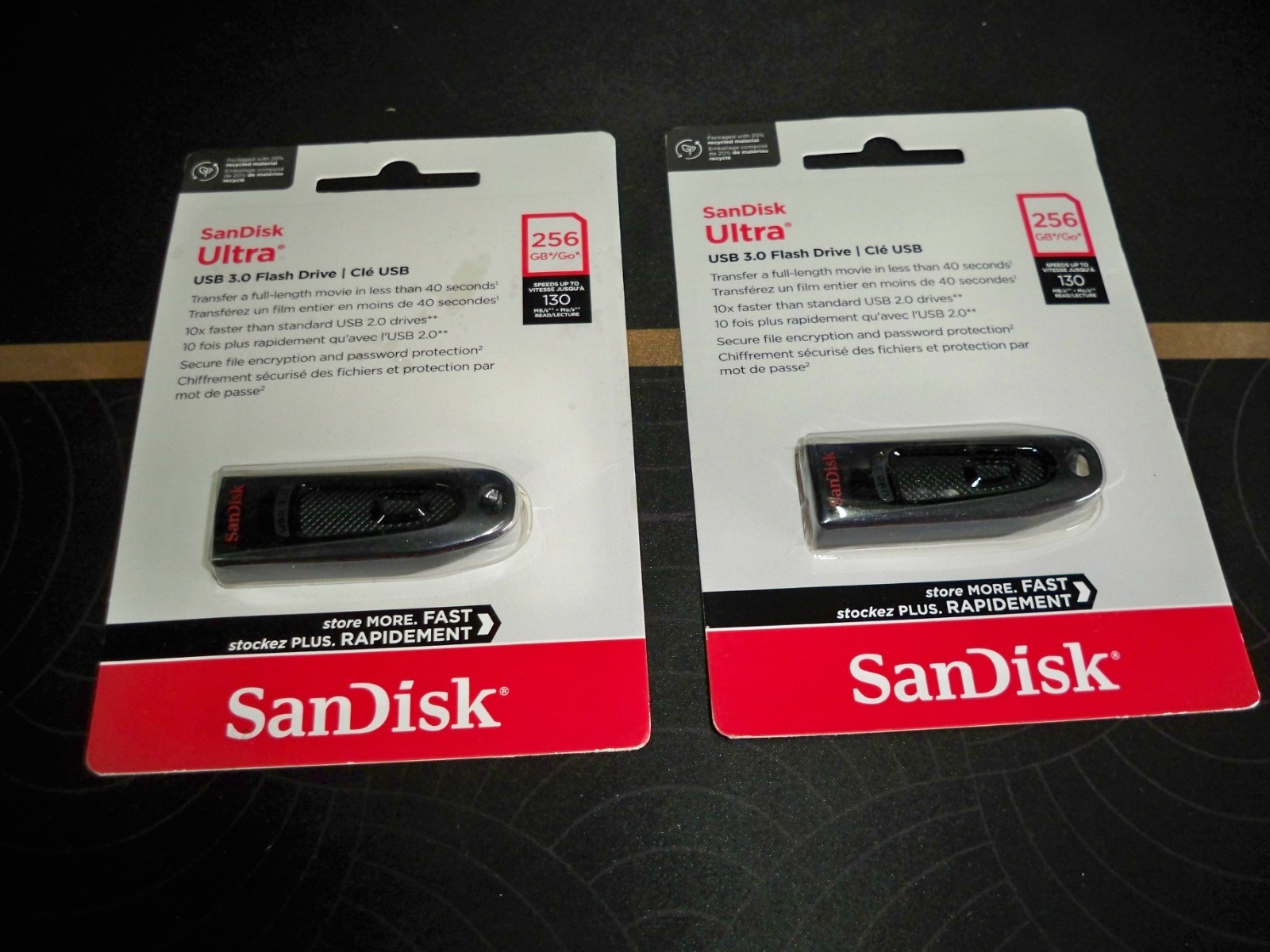 NEW Sealed SanDisk Ultra Flair USB 256 GB 3.0 Flash Drive Memory Stick Pen