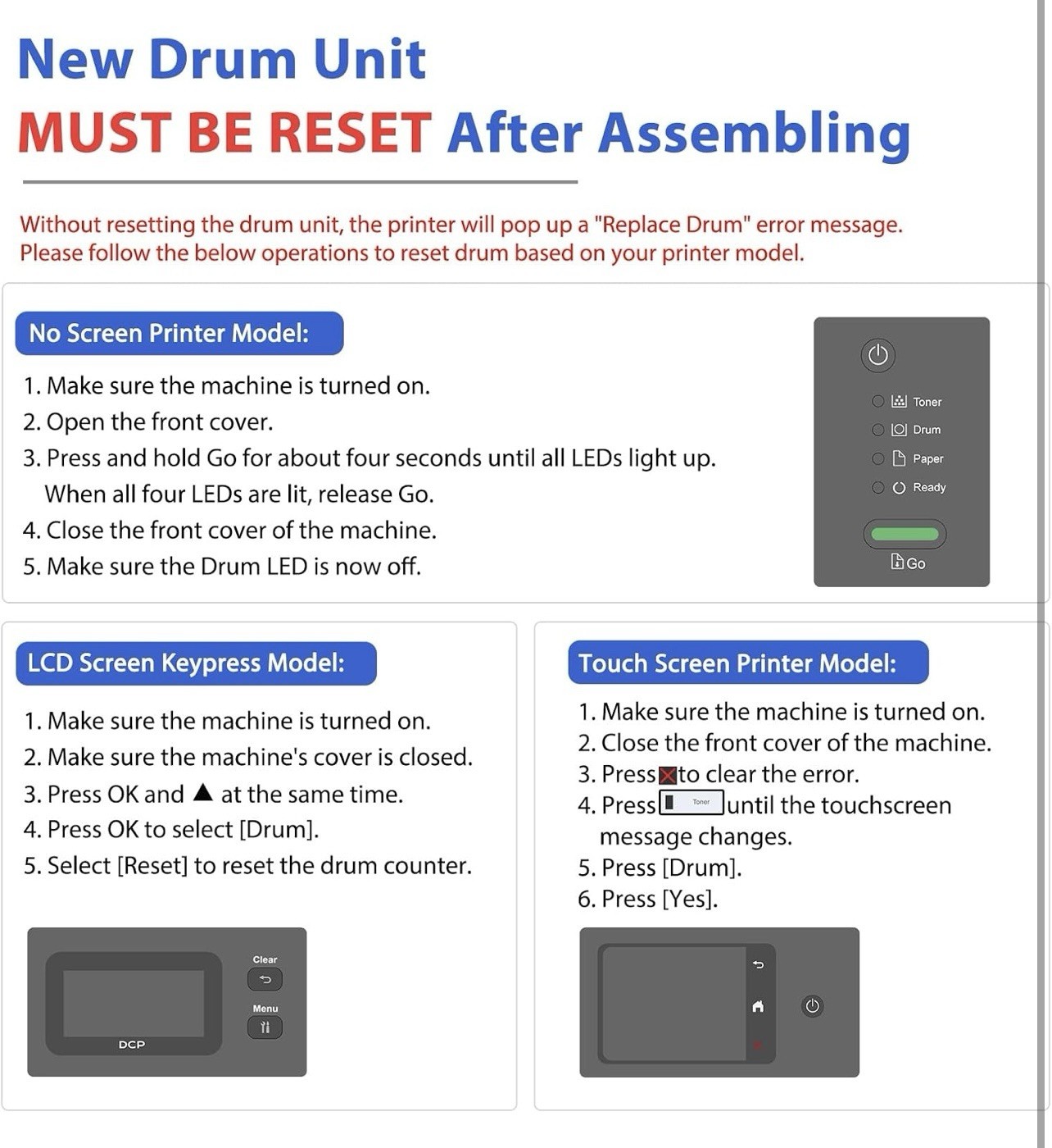 A52-DR830 Drum Unit 2 Pack Compatible Replacement for Brother DR-830 Printers