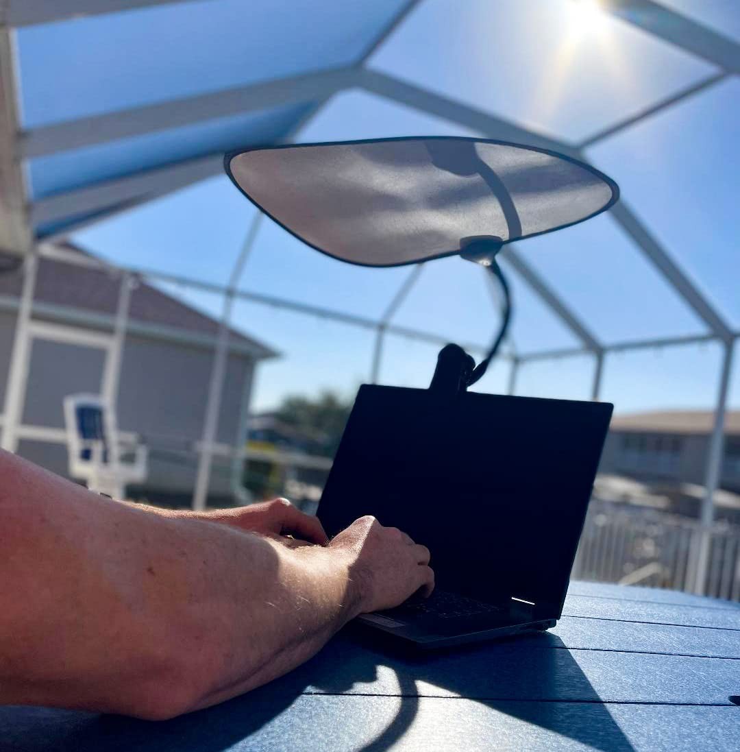 TopShade Laptop Sun Shade – Portable Adjustable Screen Shade for Laptops, Tab…