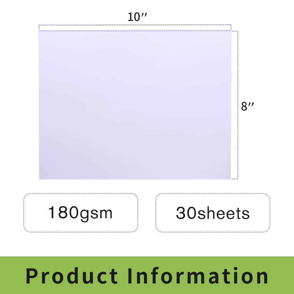 30 Sheets Photo Paper 8″x10″ Glossy Paper Photo for Dye Ink Printer 180gsm In…