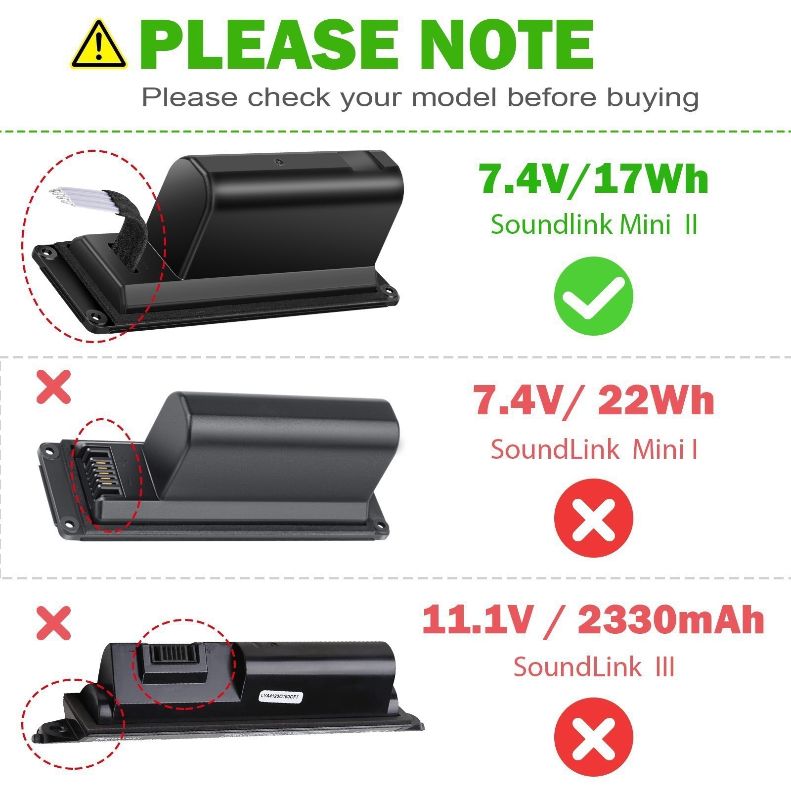 ✅088789 088796 088772 080841 Battery for Bose Soundlink Mini 2 II Speaker 17Wh