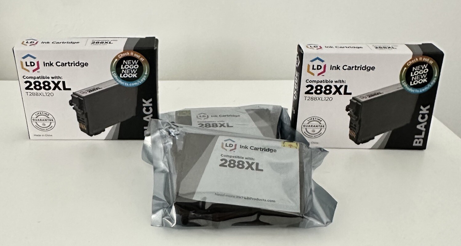 Epson 288XL LD Products Black Ink for T288XL120 Ink Cartridges HY (Blk, 2-Pk)