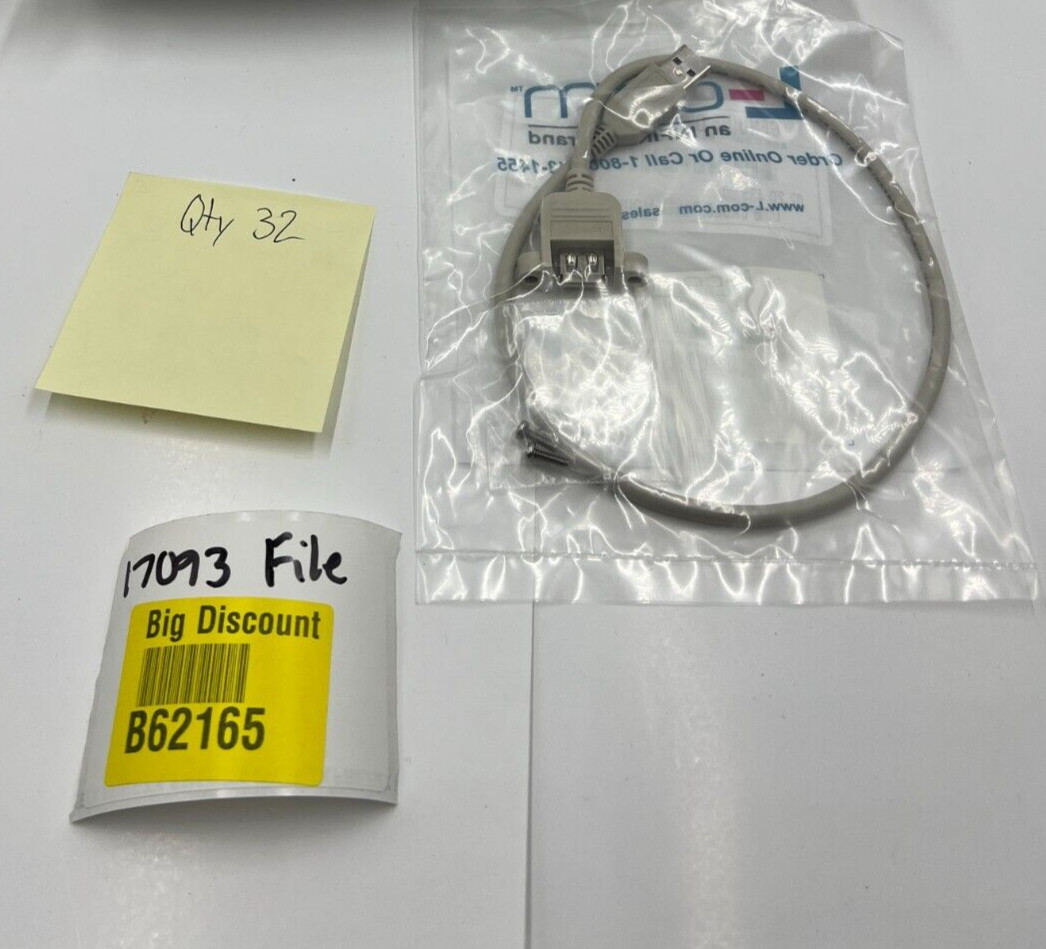 (QTY 4) L-com USB Type A Coupler, Female Bulkhead/ Type A Male 0.5M UPMAA-05M