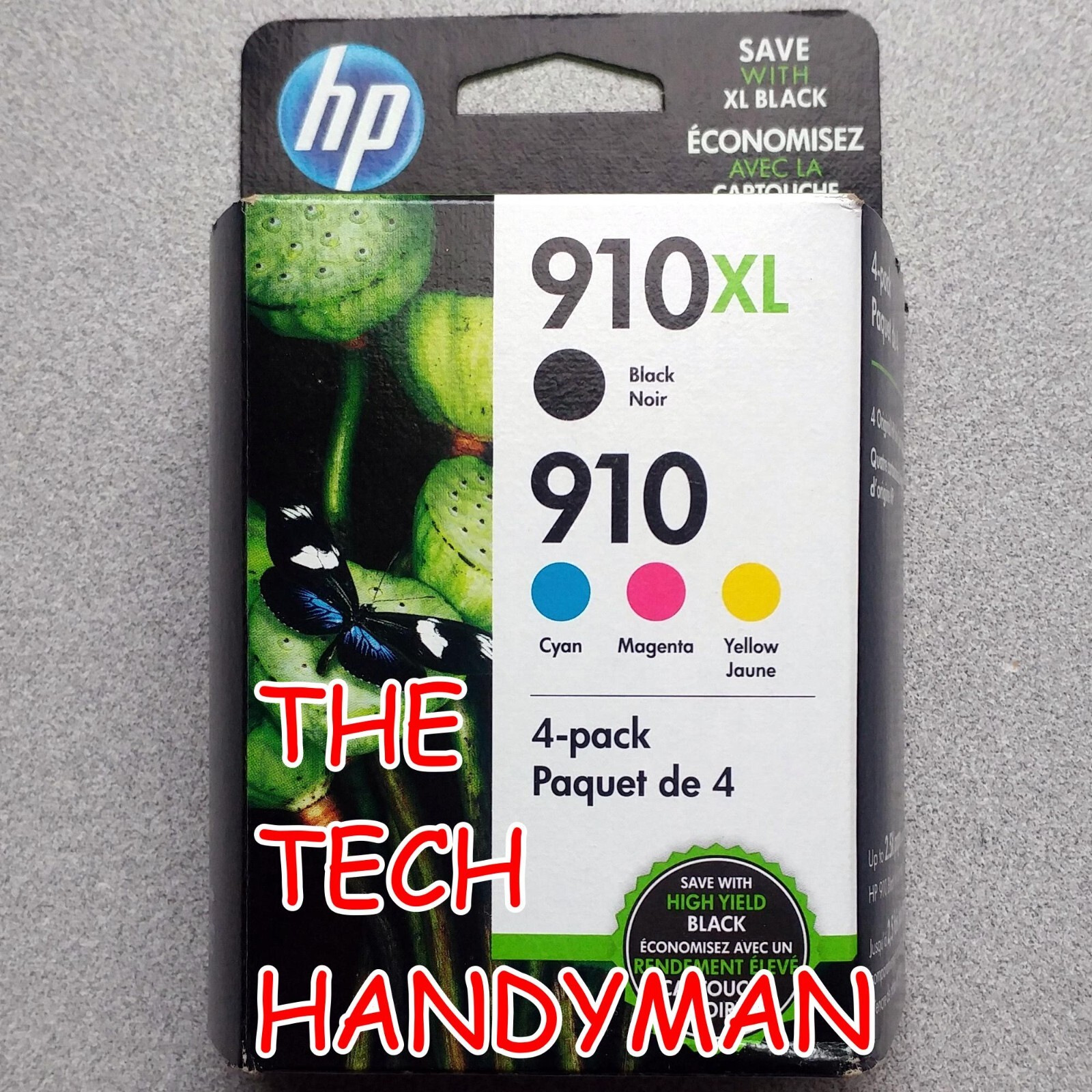 4-PACK HP GENUINE 910XL BLACK & 910 COLOR INK (RETAIL BOX) OFFICEJET PRO 8028
