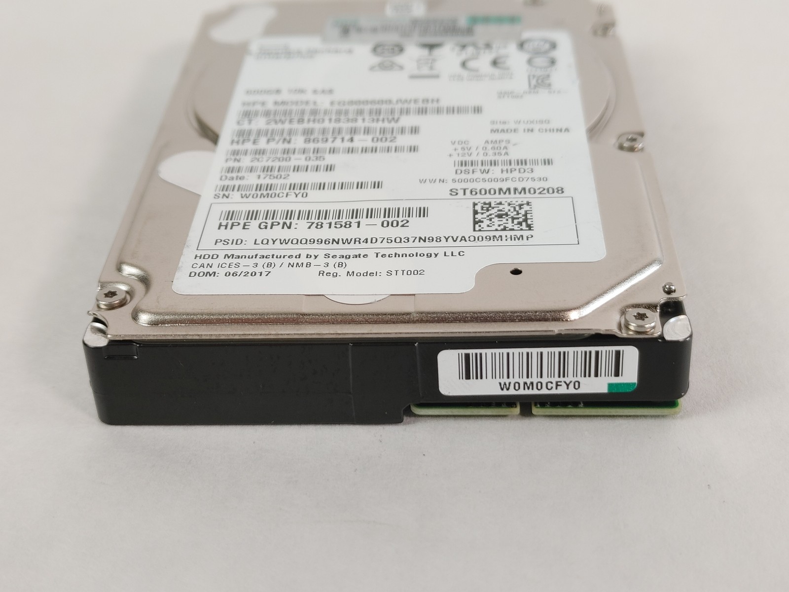 Lot of 2 Seagate HP ST600MM0208 600 GB SAS 3 2.5 in 10K Enterprise Hard Drive