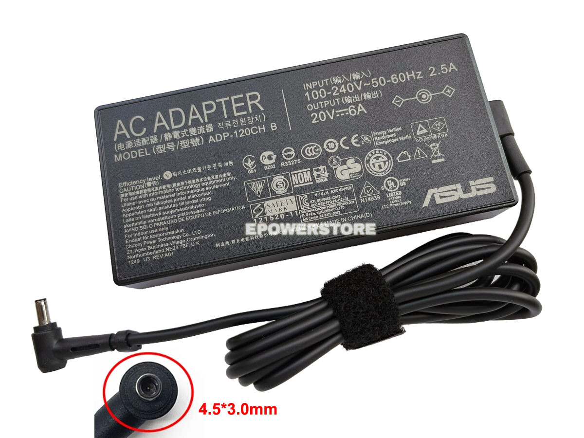 120W AC Adapter Charger For ASUS Vivobook 16X K3605ZF K3605VU 20V6A Power Supply