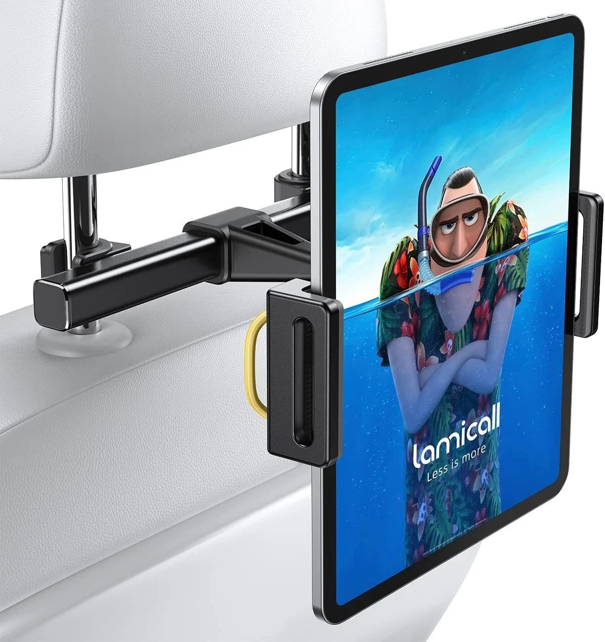 Lamicall Car Tablet Headrest Holder for Back Seat – Adjustable – Black – Travel
