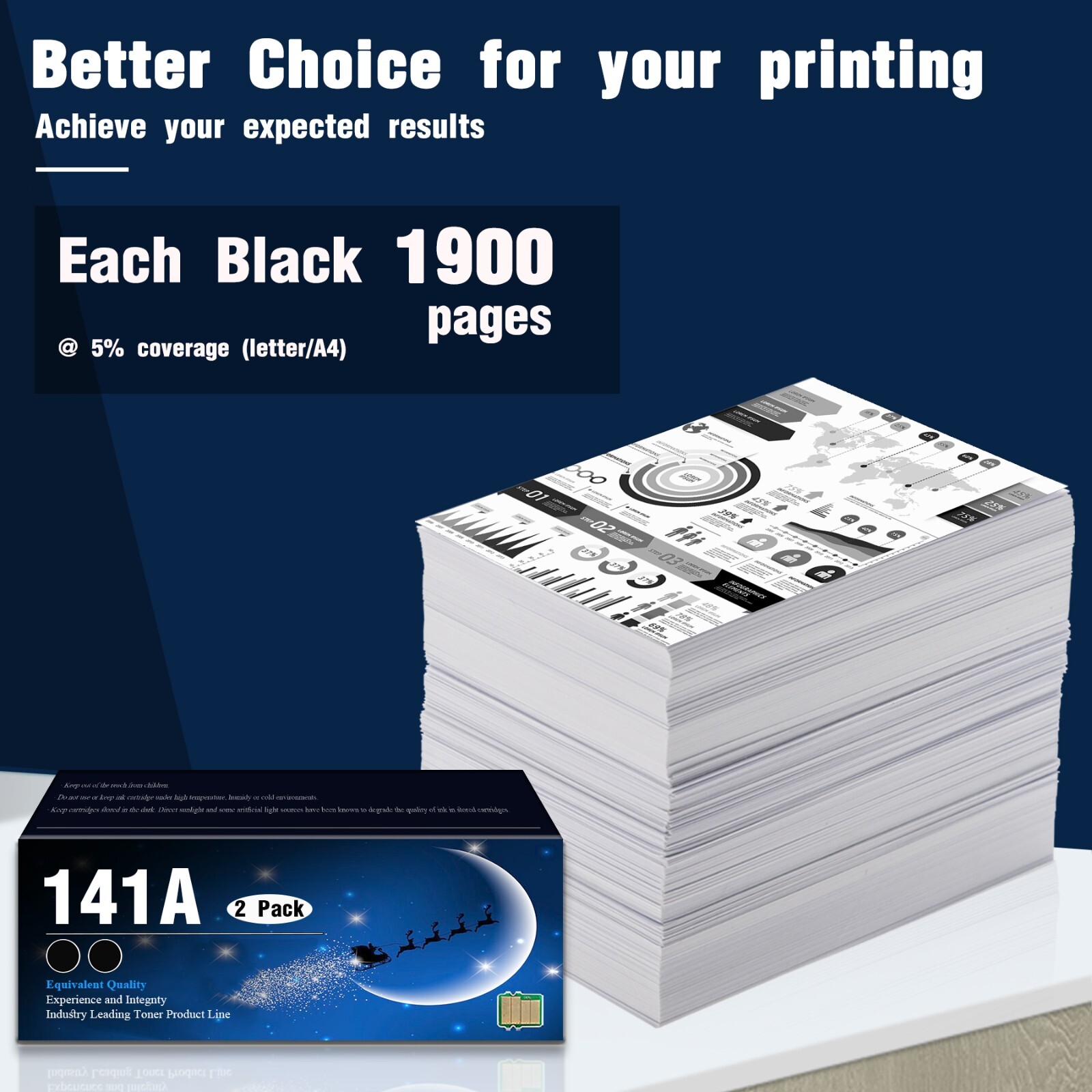 Compatible 141A W1410A Black Toner for HP LaserJet MFP M109 MFP M112 (2PK)