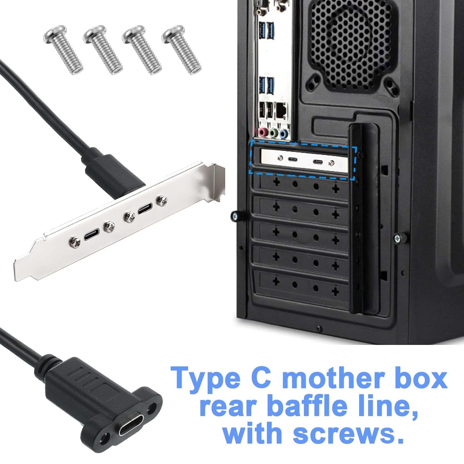 USB Type C Male to Female Cable, USB Type C 3.1Panel Mount Adapter Cable 10gbps