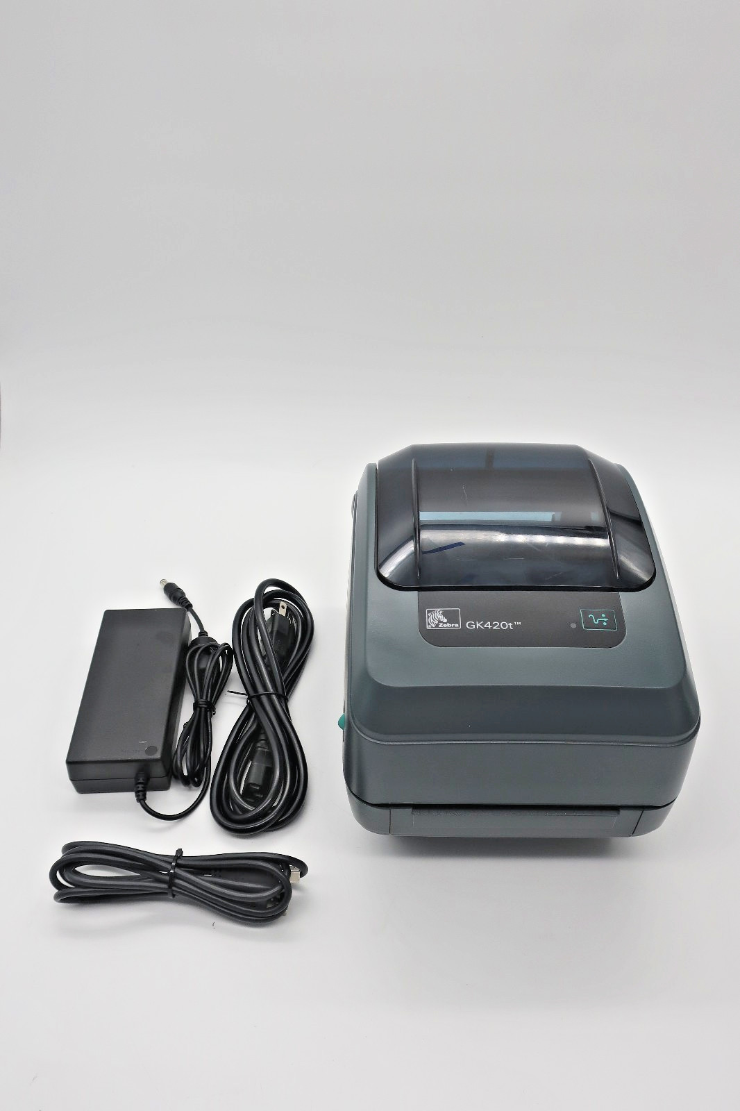 Zebra GK420T Thermal Label Printer Ethernet /USB with 24V AC adapter & USB cable