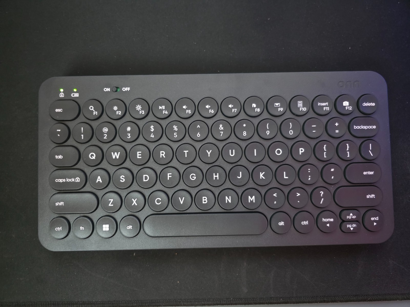 Onn Compact Wireless Keyboard, Noise Reduction, USB Receiver, 78 Keys, Black