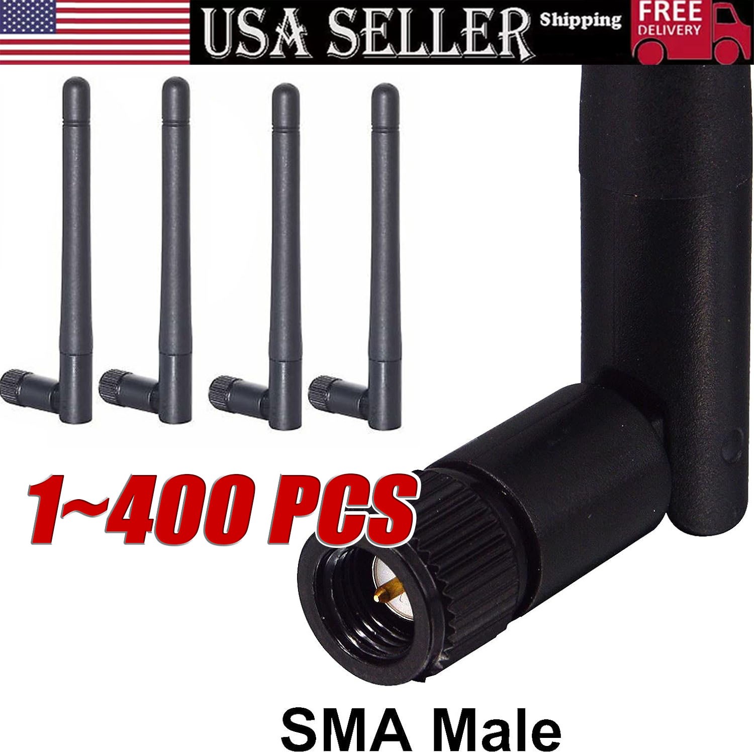 RP-SMA Antenna for WiFi 2.4GHz/5Ghz Wireless Router Card Male Pin LOT