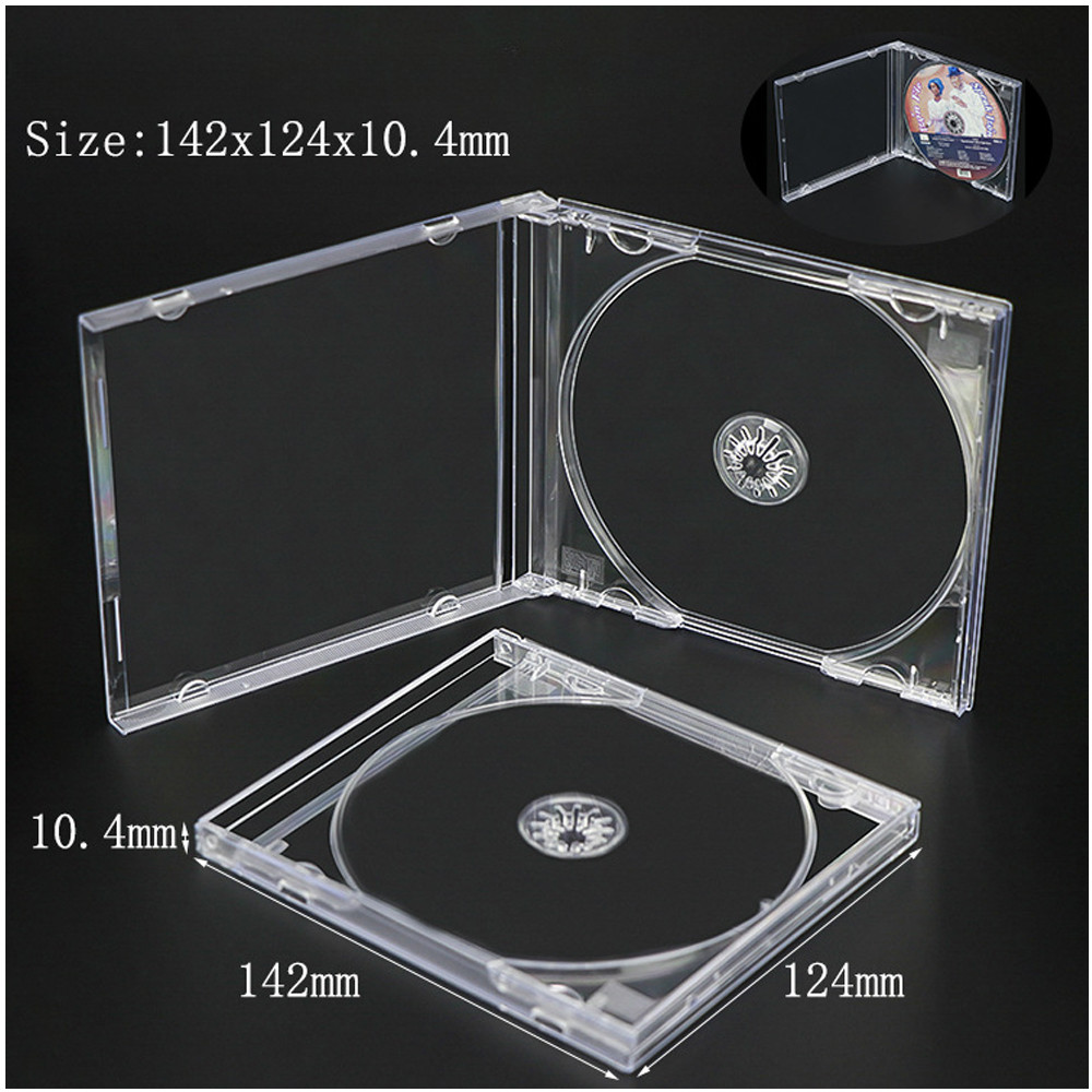 1x Standard CD Jewel Case Single 1-Disc Case with Tray 10.4mm Clear Protectors