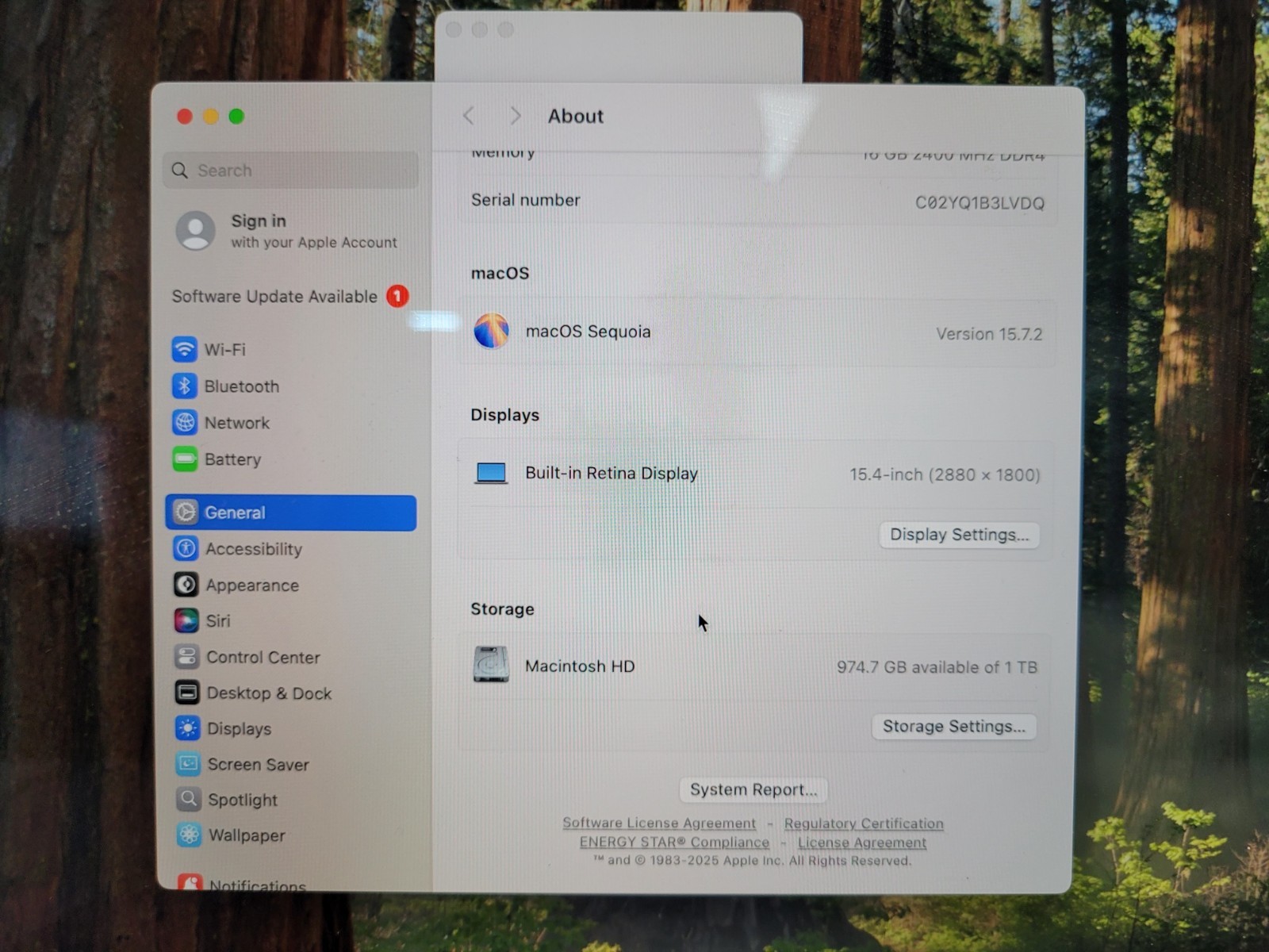 Apple MacBook pro 15″A1990 i9-9980Hk 2.4gh 16gb ram 1tb ssd sequoia C02YQ1B3LVDQ