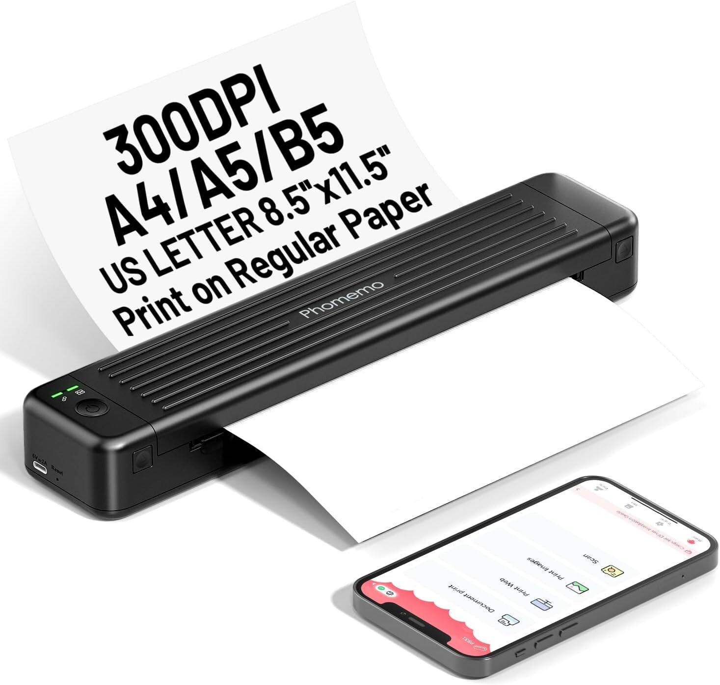 Phomemo P831 Wireless Portable A4 Bluetooth Printer For 8.5” x 11” US Letter