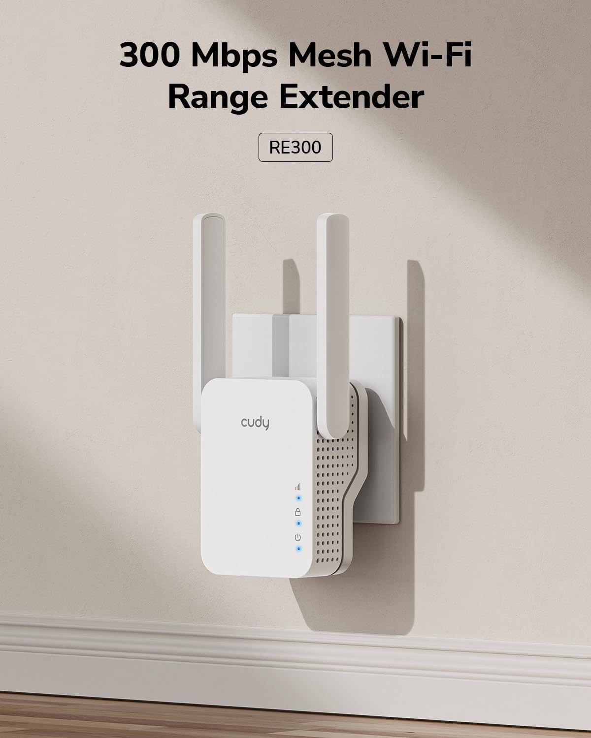 RE300 N300 WiFi Range Extender, 300Mbps 2.4GHz Signal Booster with Ethernet P…