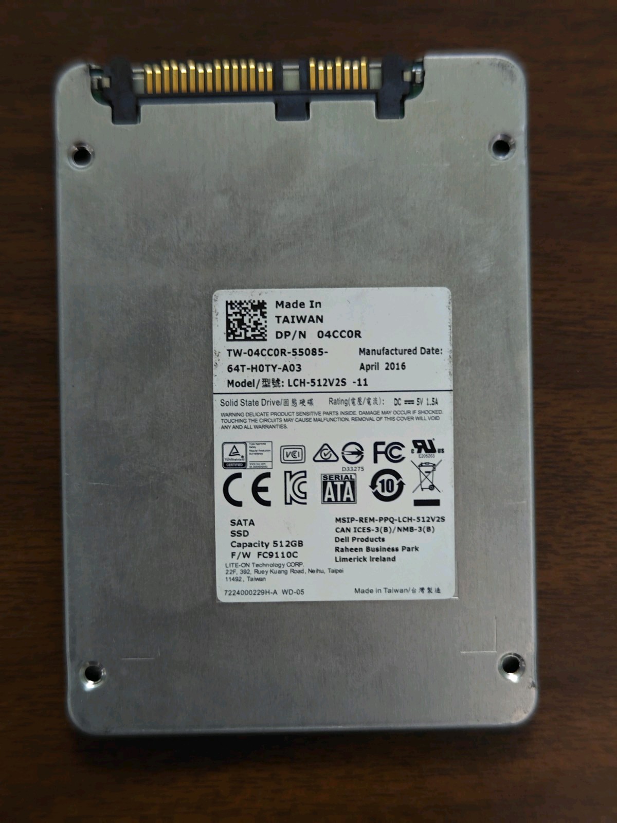 Dell 512GB SATA 6Gb/s 2.5″ Enterprise SSD Solid State Drive 4CC0R 04CC0R