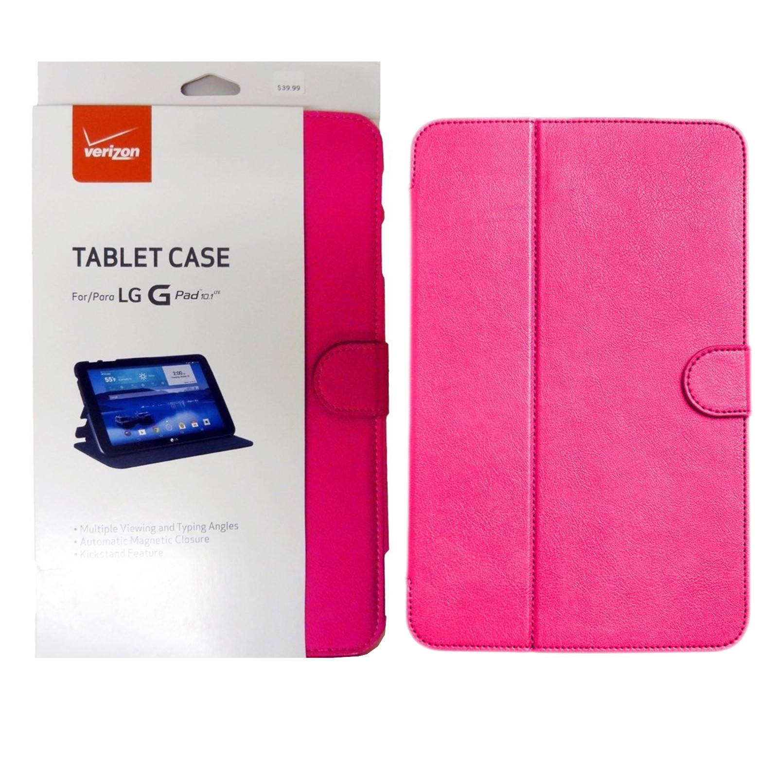 Verizon Folio Leather Protective Case Magnetic Closure for LG G Pad 10.1 LTE