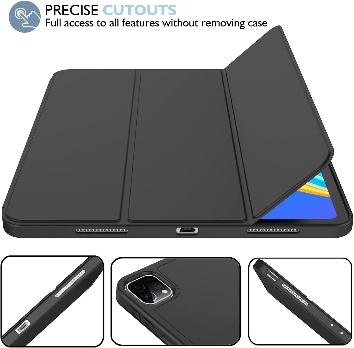 iPad Pro 12.9 Inch Case 2022/2021/2020 (6th/5th/4th Gen) with Pencil Holder