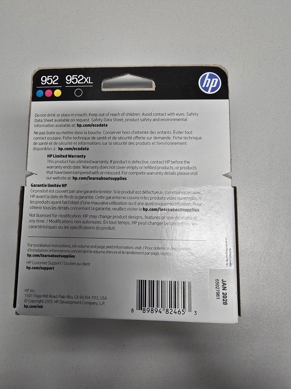 HP 952/952XL 4-Pack Ink Catridges Black & Tri-Color *** PRISTINE CONDITION