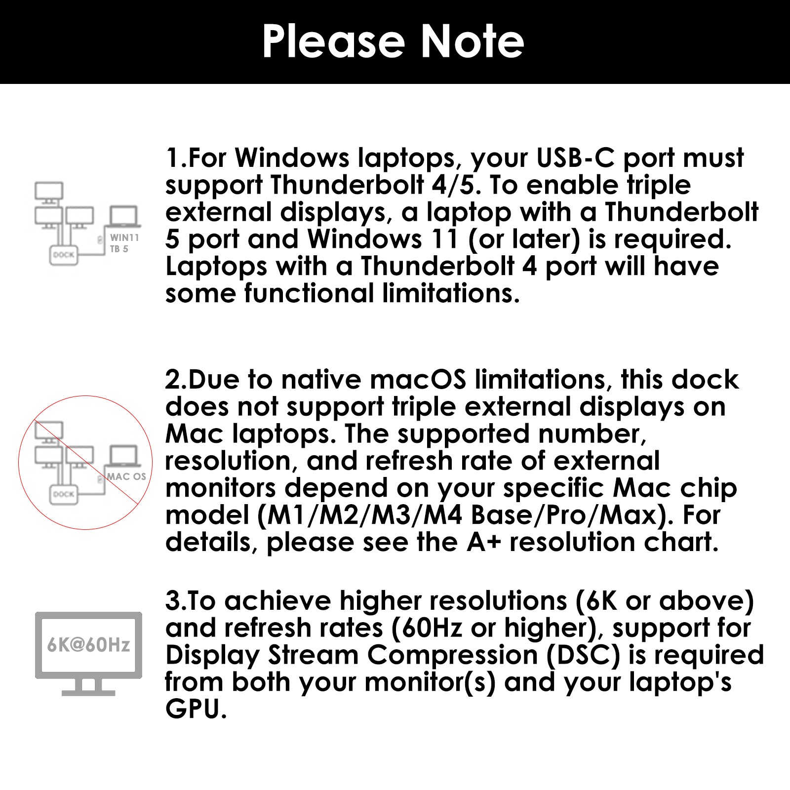 Thunderbolt 5 Dock with 140W Max Charging up to 8K 3 Displays Hub USB-A 10Gbps