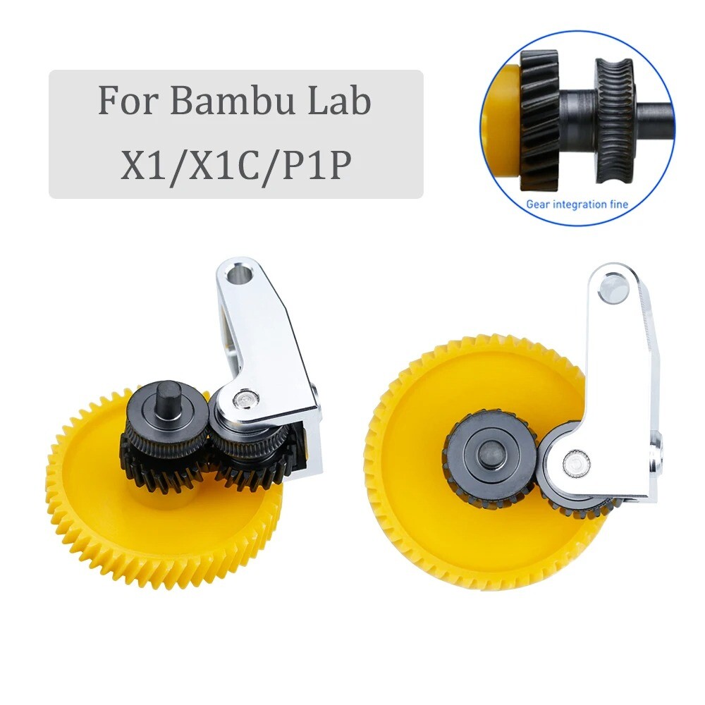 Hardened Steel Extruder Gear Assembly For Bambu Lab P1S P1P X1C 3D Printer Parts