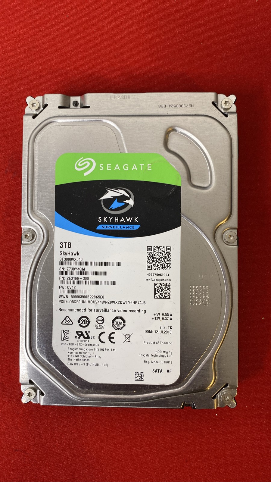 Seagate SkyHawk 3TB ST3000VX010 3.5″ SATA Internal Surveillance HDD