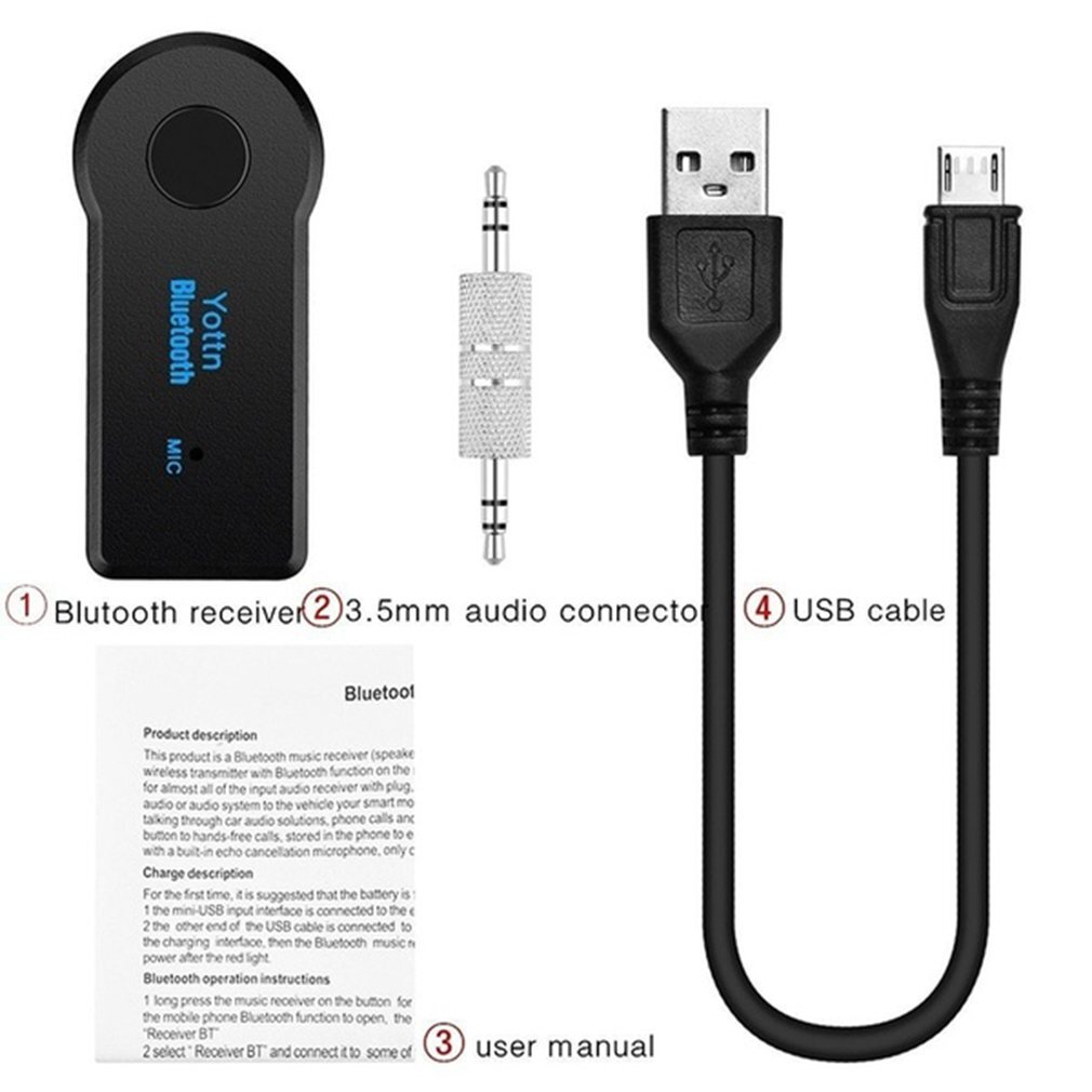 Wireless Bluetooth Receiver 3.5mm AUX Audio Stereo Music Home Car Adapter Kit