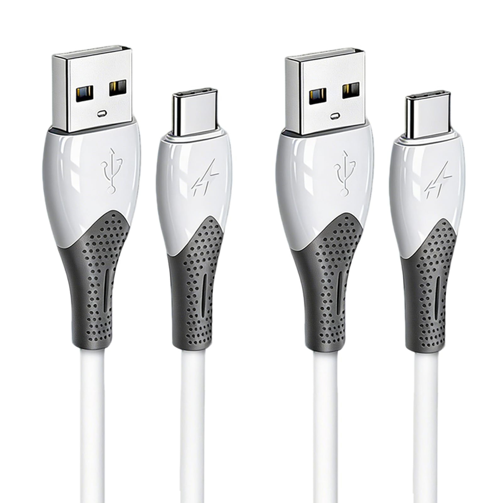 3 ft USB to C Fast Charging Cable 2-Pack, USBA USBC 100W 3FT, white