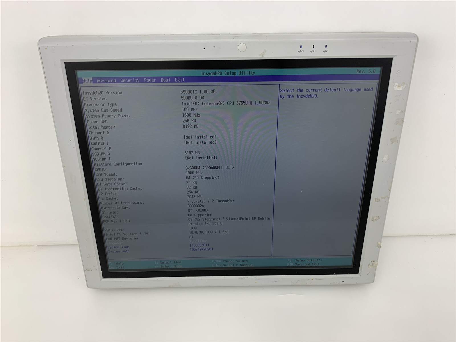 Tangent Medix T19B Intel Celeron 3765U 1.90GHz 8GB RAM No HDD No Caddy