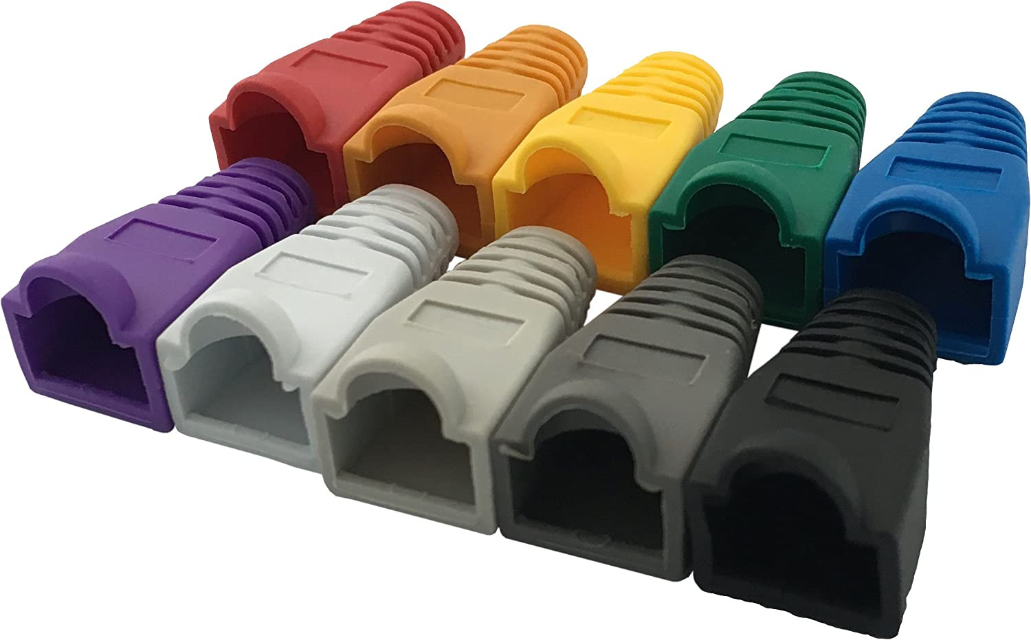 100 Pack RJ45 CAT6 CAT6E CAT5 CAT5E Ethernet Network Cable Strain Relief Boots C