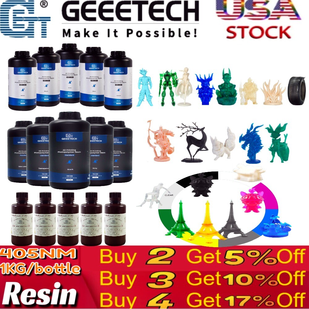 Hot SALE!GEEETECH 3D Printer multicolor Filament PLA/ABS+/PETG/TPU 1.75mm 1KG US