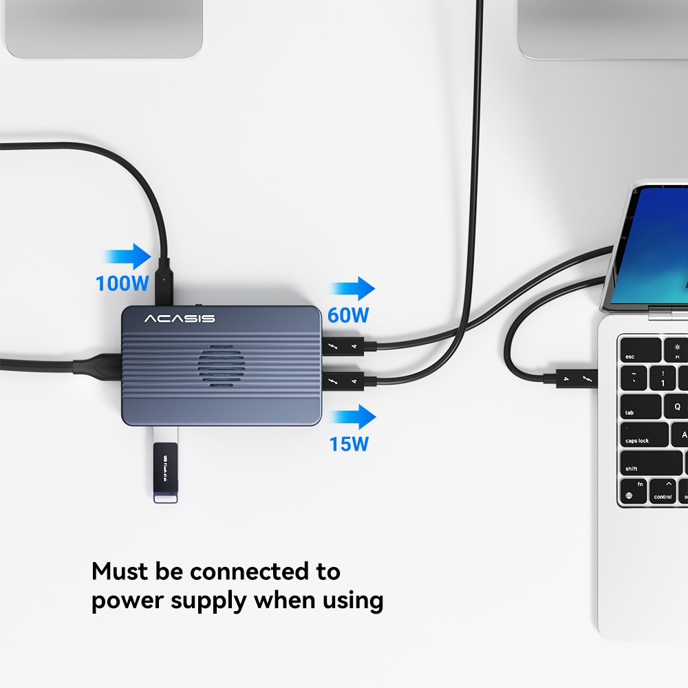 ACASIS Thunderbolt 4 Dual NVMe SSD RAID Enclosure Dock for Mac 40Gbps Hub