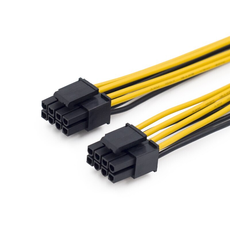 2pcs EPS CPU 12V DC 8Pin Female To Dual 8Pin (4+4)Pin EPS 12V Male